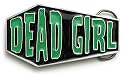 DEAD GIRL Coffin Belt Buckle Creepy Zombie Psychobilly