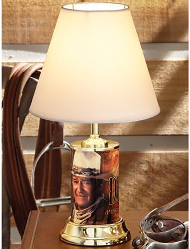 John Wayne License Plate Lamp - The Duke Cowboy Brass Tone Desk Light