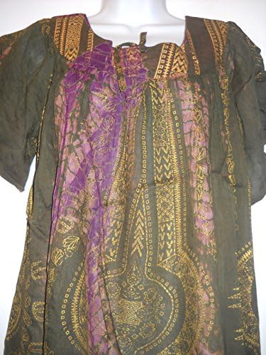 NWT SACRED THREADS tie dyed dashiki viscose TOP TUNIC One size fits XL 1X
