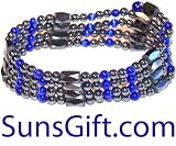 Magnetic Hematite Bracelet Necklace Cat Eye Blue 32'