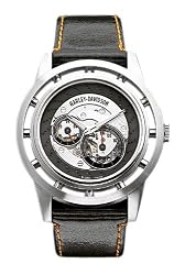 Harley-Davidson Bulova Men's Automatic Watch. Silver dial, luminous hands. WR50m/165ft. 76A128