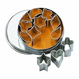 Birkmann - 170445 - Set de 12 emporte-pièces de garniture, petits, 1-1,5 cm, dans boîte métallique ø 5 cm, fer blanc (Import Allemagne)