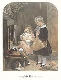 Children And Rabbits by Sir Edwin Henry Landseer. Art Print Poster FRAME IT.. 22.5 inches width by 31.75 inches height. Highest Quality Art Poster Print