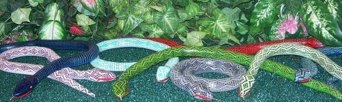 3' Hand Carved Wood Ashley Snake Red exclusively by Address America