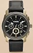 Fossil #FS4657 Men's Machine Brown Leather Band Chronograph Watch