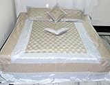 Home Furnishing Silk bed sheet Bedspread with Pillow & Cushion Covers
