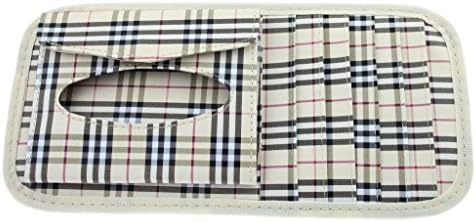 Newpioneer New Sun Visor 2-in-1 Paper Tissue Box CD DVD Holder Bag Pocket Car Accessories Classic Plaid 1pcs