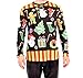 Holiday Symbols All Over Black Long Sleeve Ugly Christmas T-Shirt