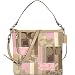 Coach Signature Patchwork Convertible Shoulder Handbag 13723 Pink Khaki