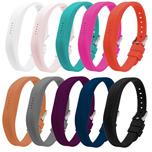 Bands for Fitbit Flex 2, Classic Silicone Fitness Replacement Accessories Wrist Band for 2016 Fit bit Flex2, 10 Colors, Buckle Design