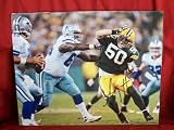 AJ Hawk Autographed Green Bay Packers 8x10 Photo, Proof Photo of AJ Signing for Us.