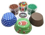 Football Cupcake Kit by Crispie Sweets - Sprinkles and Baking Cups Set