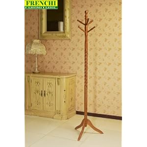 Oak Finish Coat & Hat Rack Wood Wooden Purse Scarf