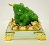 Feng Shui Money Frogs in Emerald Green Crystal