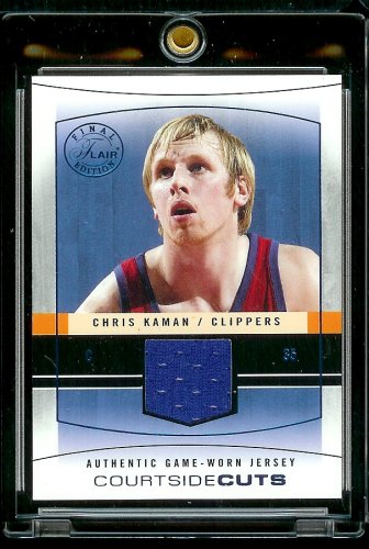 2004 Flair Final Edition Authentic Game-Worn Jersey Courtside Cuts Chris Kaman Basketball Card - Mint Condition - Shipped In Protective Display Case!