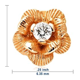 14k Rose Gold Diamond Flower Earrings (.12 cttw, J Color, I2 Clarity)