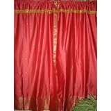 2 Calm Bake Pink India Silk Sari Panels Drapes Curtains 84 Inches Free Ship