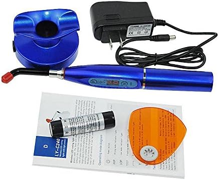 Aenmil® Convenient Dental Orthodontics LED Curing Light Lamp Wireless 5W 1500mW/cm2 Constant Light Intensity, Noiseless Operation, High Capacity Lithium Battery, Low Battery Alert Function, Save Energy (Blue)