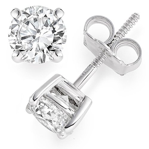0.65 Carat D/IF Round Brilliant Certified Diamond Solitaire Stud Earrings in Platinum 