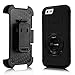 iPhone 6 Plus Case - Fintie Commander Series Three Layer Hard Shell Cover Holster with Built-in Rotating Stand and Belt Swivel Clip for Apple iPhone 6 Plus (5.5), Black