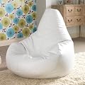 Gaming Bean Bag Designer Recliner WHITE Faux Leather - Beanbag Chair