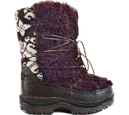 MUK LUKS Women's Massak Swirley Scroll Snow Boot,Eggplant,10 M US