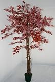 5 Feet Japanese Maple Leaf Red Plant  Real Wood Stems and Lifelike Leaves Replica - (by Homescapes) - Instant Green Interiors  FREE DELIVERY in most UK areas
