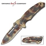 Ontario Knife Company XM1-1DS Combo Edge Knife, Desert Camo