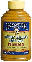 Beaver Brand Coney Island Hot Dog Mustard, 12.5-Ounce Squeezable Bottles (Pack of 6)