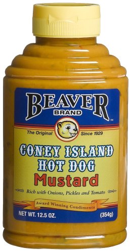 Beaver Brand Coney Island Mustard, 12.5-Ounce Squeezable Bottles (Pack of 6) by Beaver