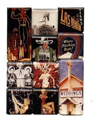 Vintage Las Vegas Mighty Magnets Set of 10
