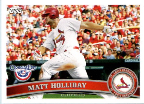2011 Topps Opening Day Baseball Card #213 Matt Holliday - St. Louis Cardinals  - MLB Trading Card  In A Protective Screwdown Display Case!