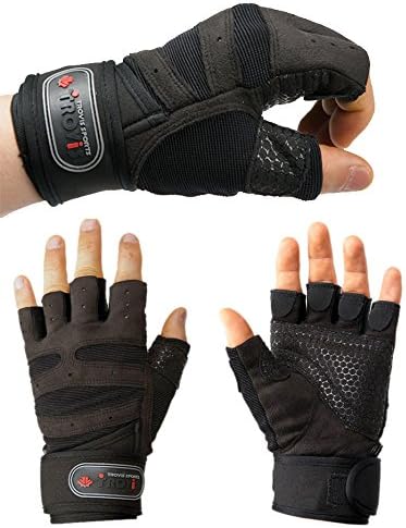 NEW Weight Lifting Gloves Fitness Gym Training Gloves Long Wrist Wrap Gloves (TG5000, M (For Men))