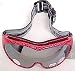 Sporting Goods : Red Crackle Finish Ski Goggles Mirrored Lenses Skiing