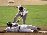 San Francisco Giants v Texas Rangers, Game 3: Vladimir Guerrero,Freddy Sanchez Photographic Poster Print by Christian Petersen, 18x24