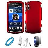 Metallic Red 2 Piece Crystal Hard Snap-On Protector Case for Sony Ericsson  ....