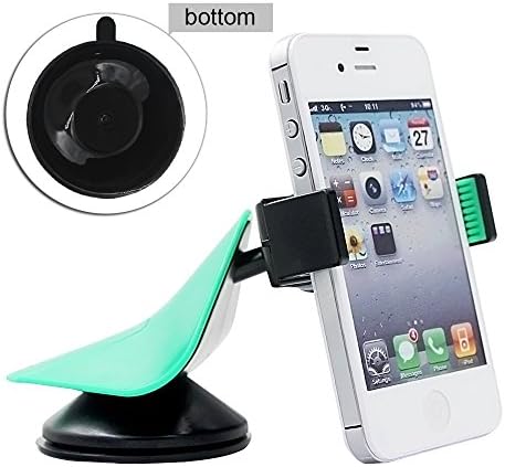 BRID Free 360-Degree Rotating Universal Windshield Car Mount Holder/Cradle for Apple iPhone 6S Plus, 6 S, 5s, 5, Samsung Galaxy S6, S6 Edge, Note5, Motorola, HTC - Green/Black