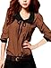 Allegra K Lady Peter Pan Collar Polka Dot Blouses Long Sleeve Fall Tops