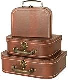 Wald Imports Brown Suitcases, Set of 3