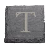 Review J.K. Adams Company VSC-4SQ-T / JK Adams Set of Four 4-Inch Square Monogrammed Slate Coasters, T