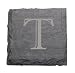 JK Adams Set of Four 4-Inch Square Monogrammed Slate Coasters, T