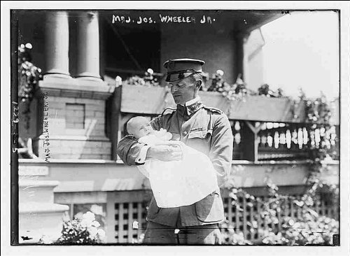 Reprint Major Joseph Wheeler, Jr., in uniform, holding baby in arms 1900 Reprint Major Joseph Wheeler, Jr., in uniform, holding baby in arms 1900