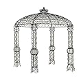 Scroll Top Wire Pergola