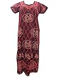 Kaftans Maroon Caftan Dress Dandia Dance Print Cotton Nightgown L / M