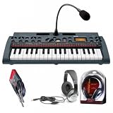 Korg microSAMPLER Sampling Keyboard Combo with Stagg SHP2300 Headphones and 10-Foot Instrument Cable
