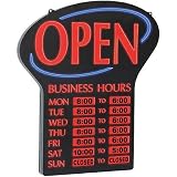 Newon LED Lighted Open Sign w/ Business Hours
