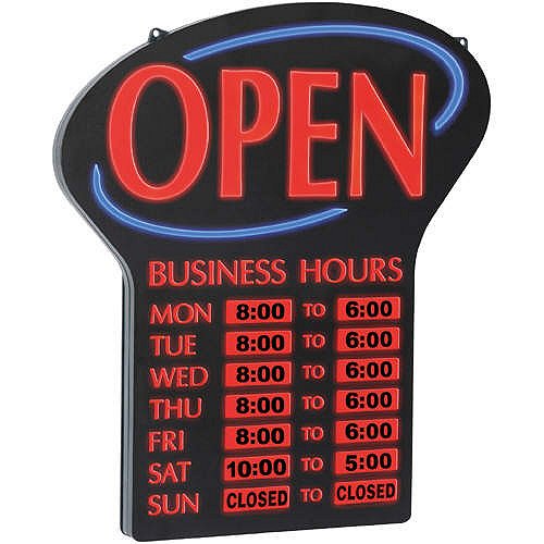 Newon LED Lighted Open Sign w/ Business Hours