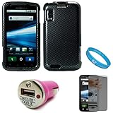 Carbon Fiber 2 Piece Protective Rubberized Crystal Hard Case for AT&T Wirel ....
