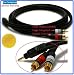 Pro-Techgroup Professional Grade 3 FT 3.5mm Stereo Male to 2RCA Male 22AWG Cable - Gold Plated Connectors