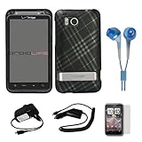 Matte Black with Silver Plaid Durable 2 Piece Protective Crystal Hard Shiel ....